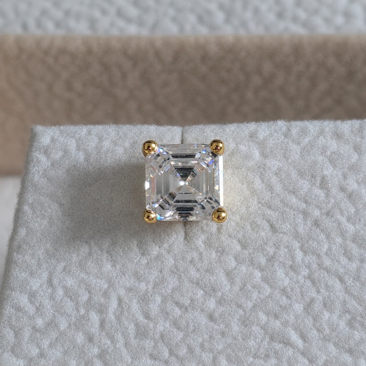 Princess-Cut Stud Earring Moissanite - 1.6ct
