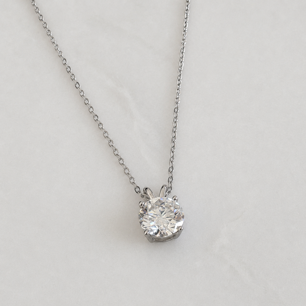 Round-cut Moissanite Necklace - 2.0ct