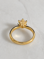 KLASSISK ENSTENSRING MED SEX KLOR RUNDSLIPAD MOISSANIT – 1,0 ct