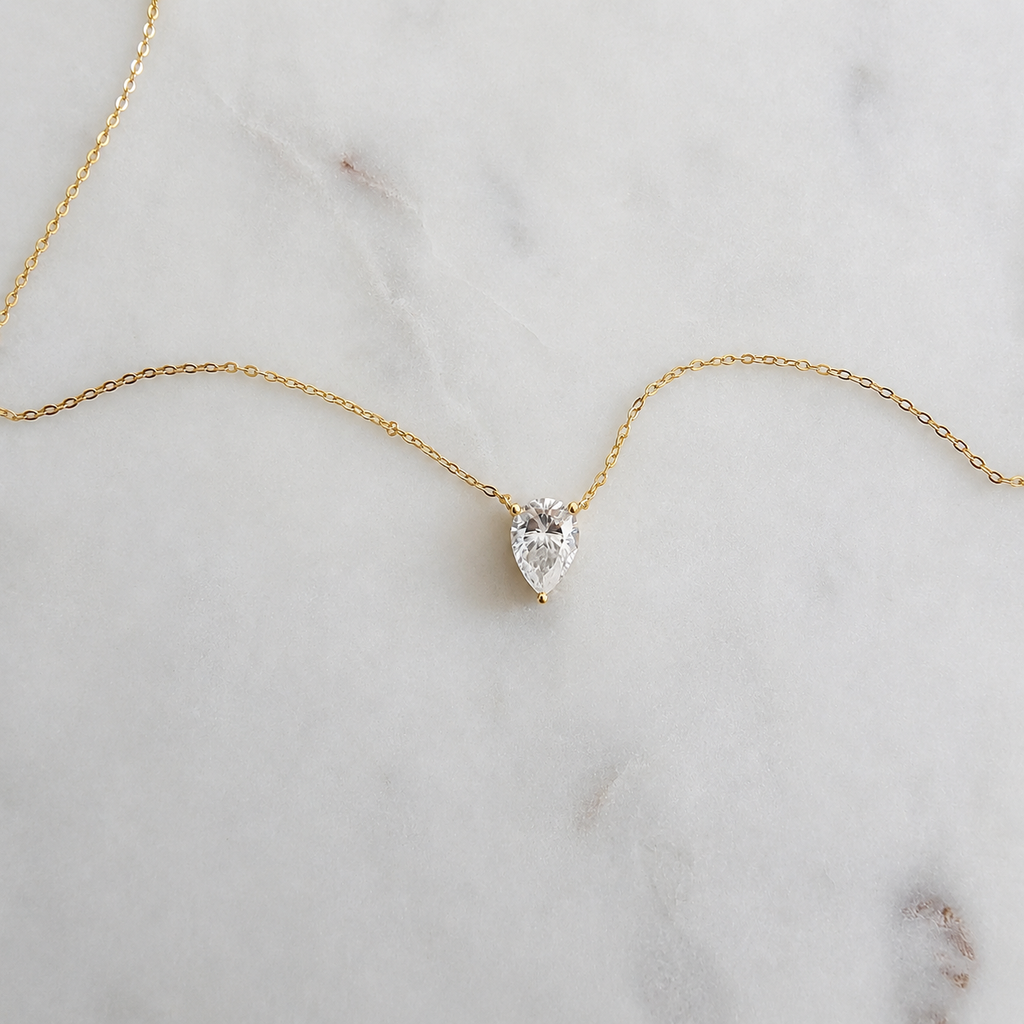 Pear-cut Moissanite Necklace - 2.0ct