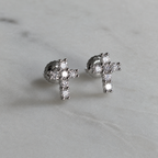 Cross Stud Earring Moissanite 0.34ct