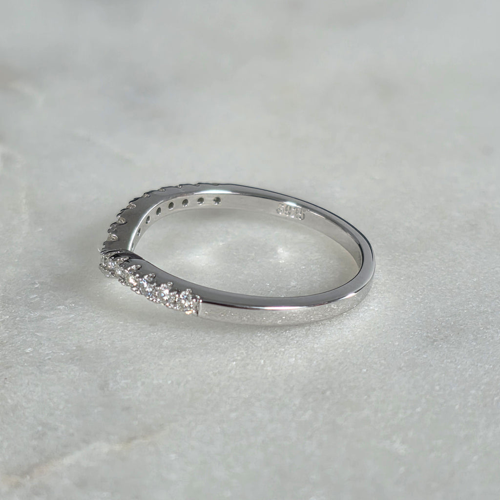 ALLIANCE CURVED STACKING 17-STONE MOISSANITE RING - 0.26ct