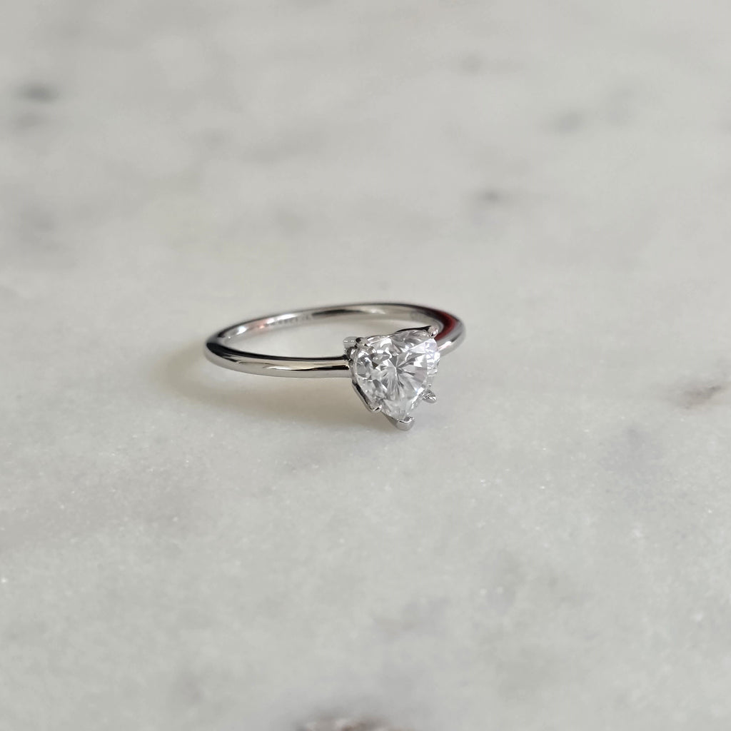 SOLITAIRE HEART-CUT MOISSANITE RING - 1.0ct