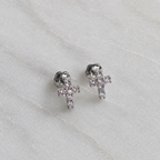 Cross Stud Earring Moissanite 0.34ct