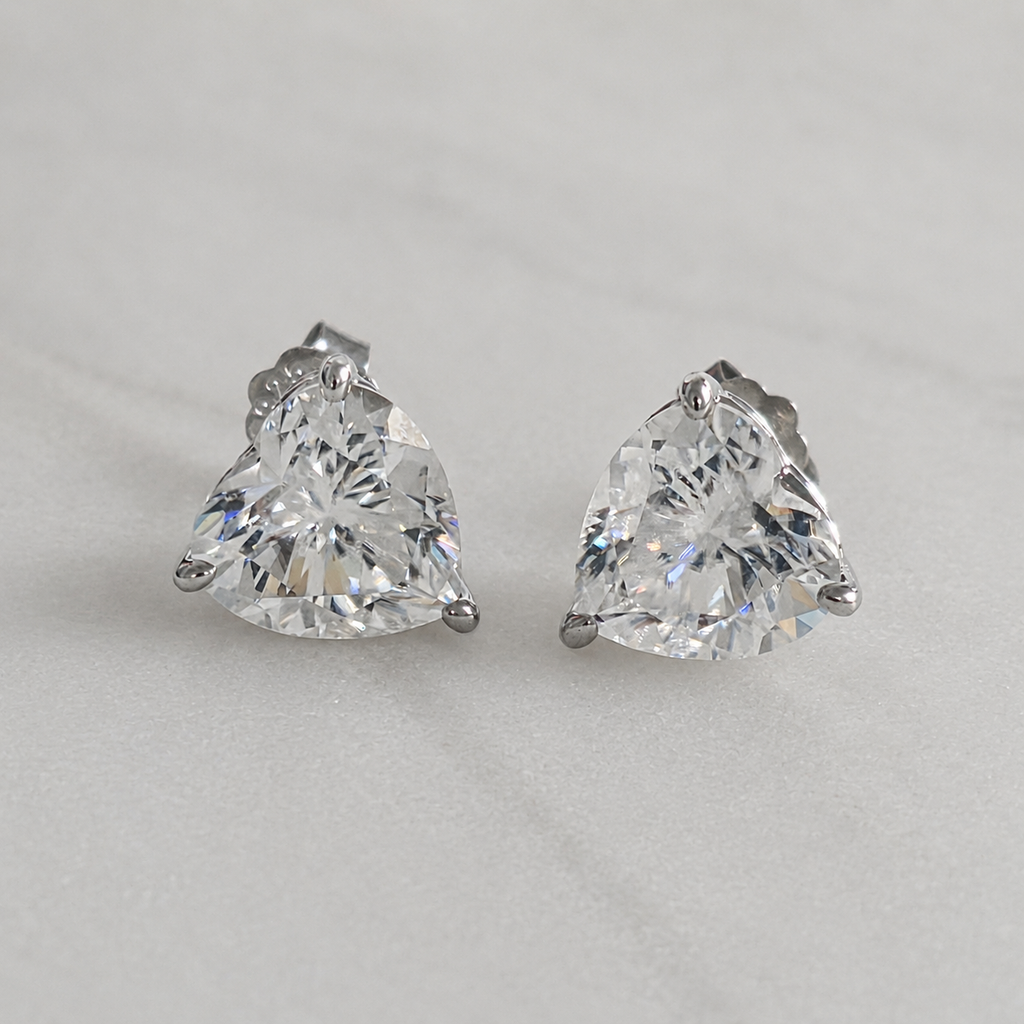 Hjärtslipade örhängen Moissanite – 4,0 ct