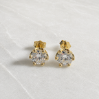 Rundslipad öronknopp Moissanite – 2.0ct