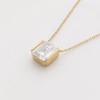 Halsband med smaragdslipad moissanit – 5,0 ct