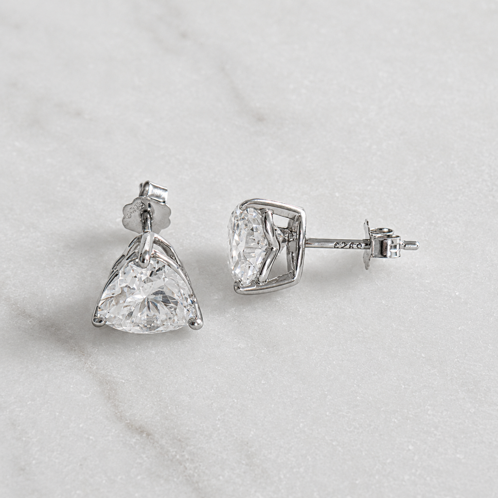 Hjärtslipade örhängen Moissanite – 4,0 ct