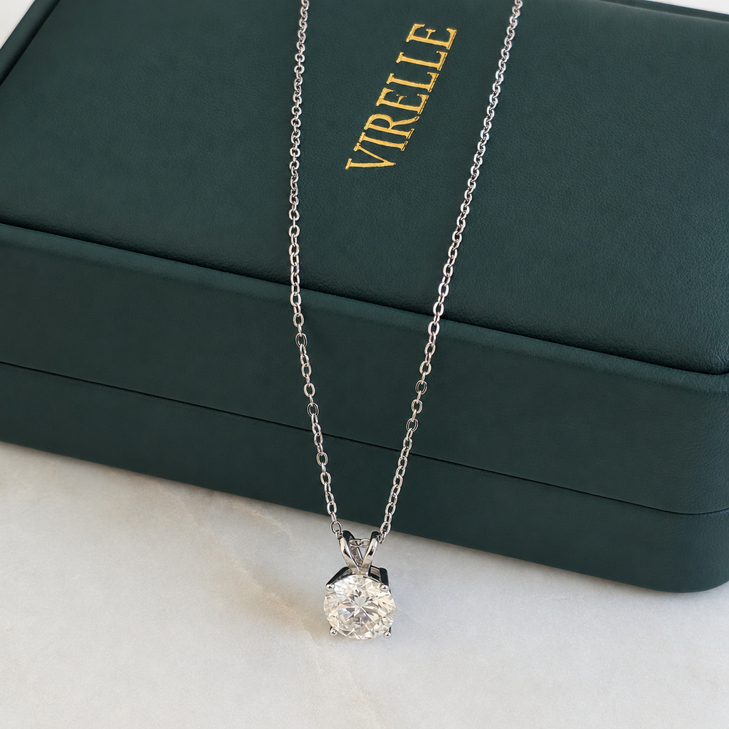 Round-cut Moissanite Necklace - 2.0ct