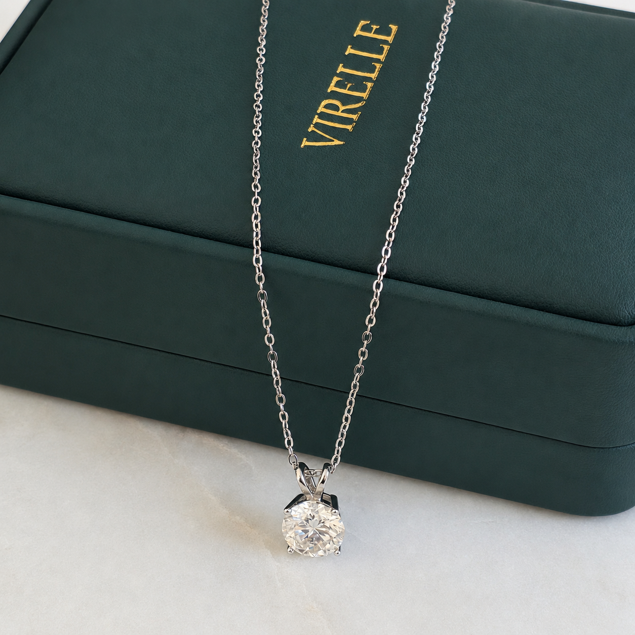 Rundslipat Moissanithalsband - 2.0ct