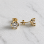 Rundslipad öronknopp Moissanite – 2.0ct