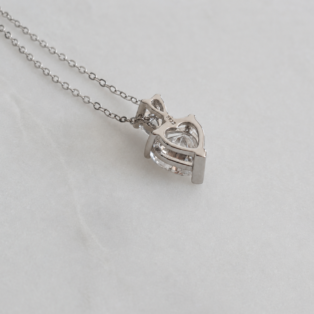 Heart-cut Moissanite Necklace - 2.34ct