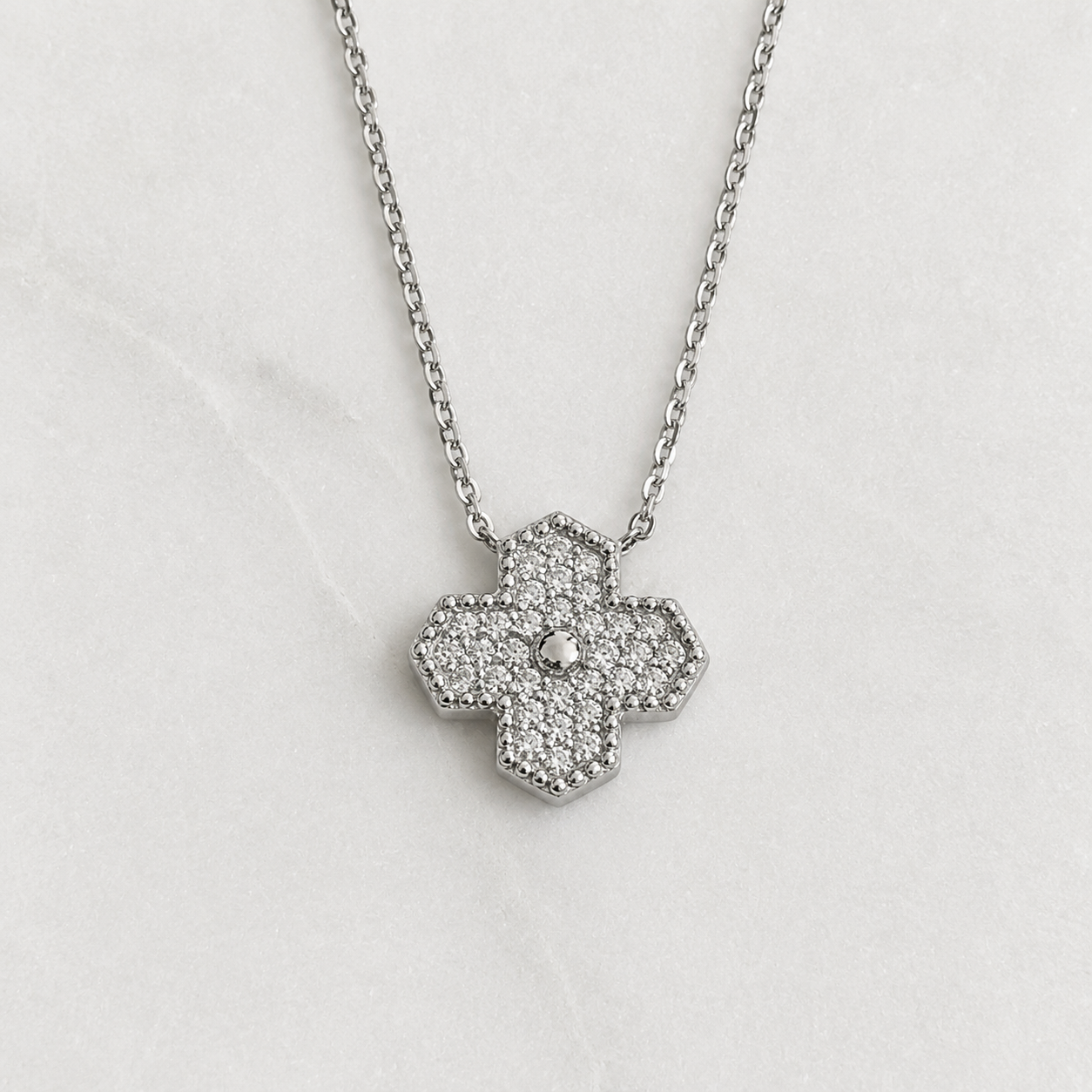 Clover Moissanite Halsband - 0.49ct
