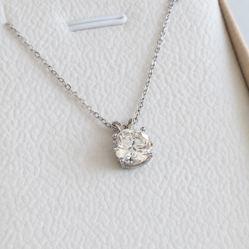 Round-cut Moissanite Necklace - 2.0ct