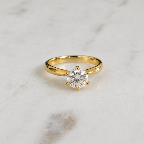 CLASSIC SOLITAIRE 6-PRONG ROUND-CUT MOISSANITE RING - 1.0ct