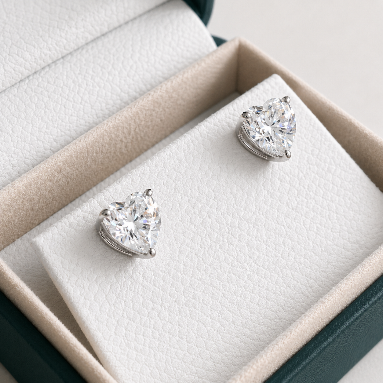 Hjärtslipade örhängen Moissanite – 4,0 ct