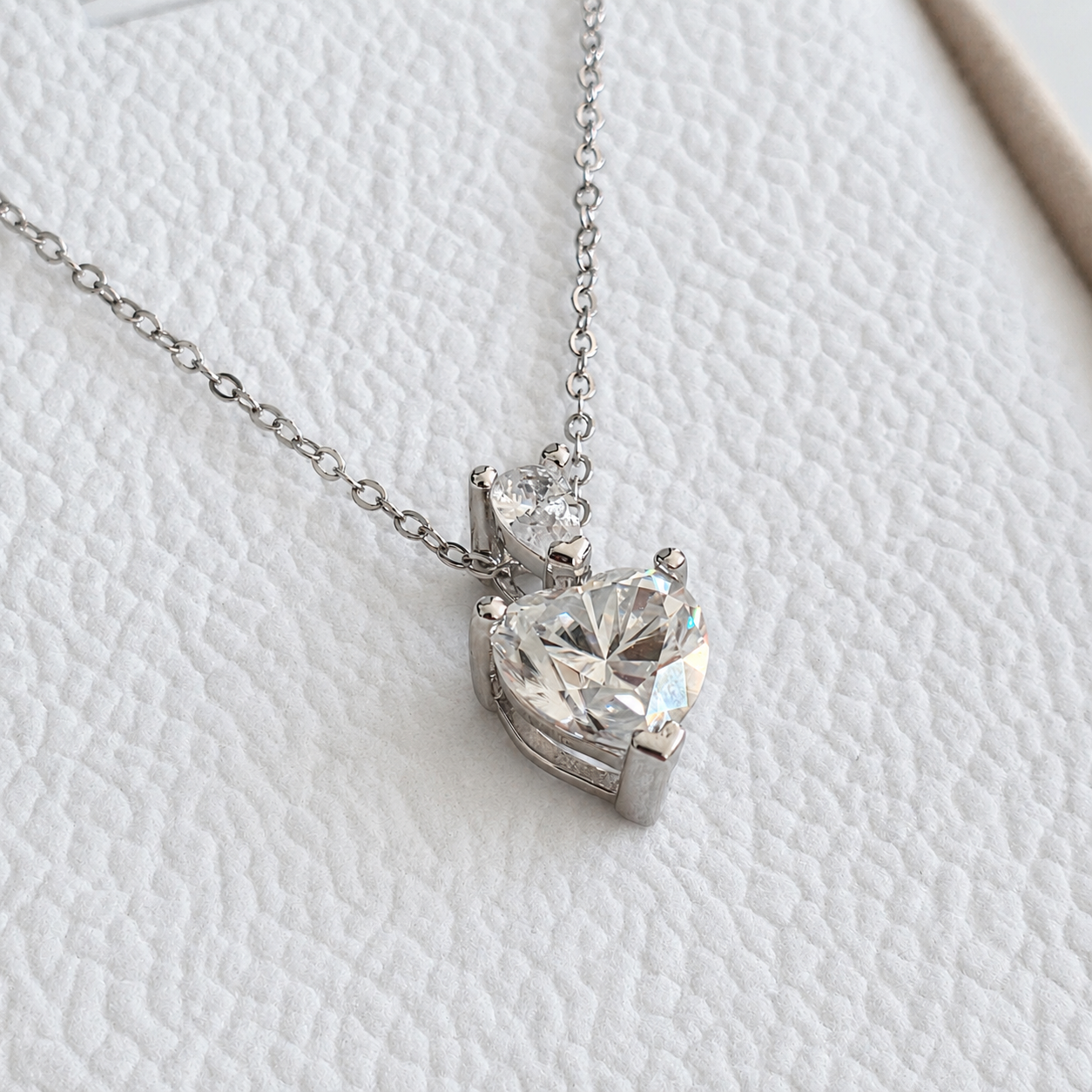 Heart-cut Moissanite Necklace - 2.34ct