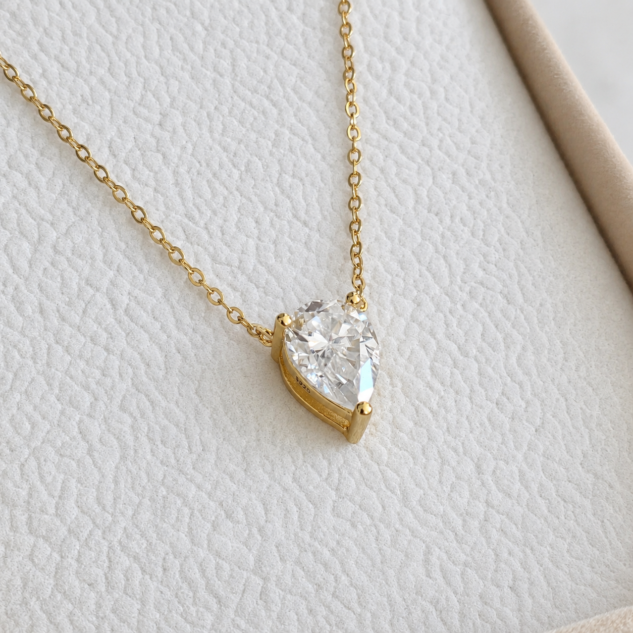 Pear-cut Moissanite Necklace - 2.0ct